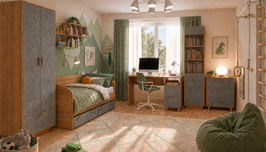 Эго (Дуб крафт золотой/Камень тёмный) ДИМИР Мебель