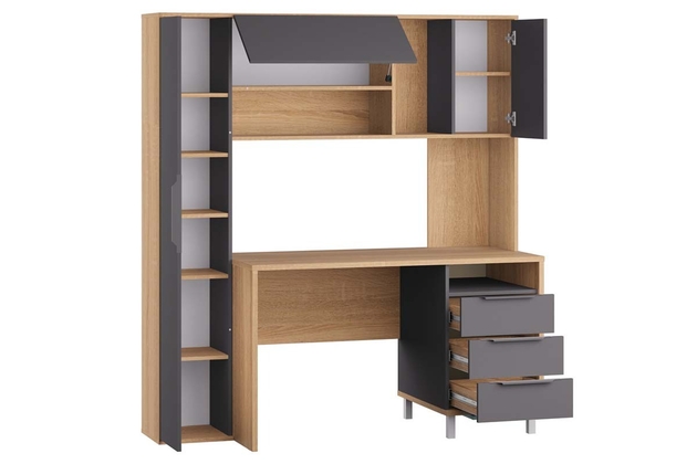 Комфорт (стол рабочий 12,95 N (Дуб сонома, Темно-серый U2601)) ДИМИР Мебель